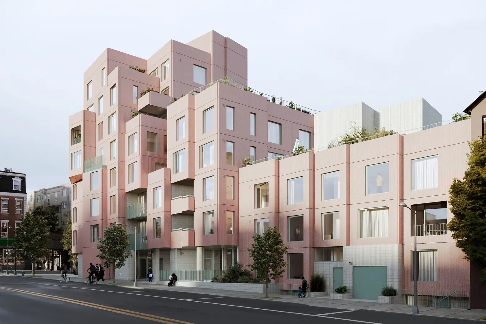 Wrapped in pink and surrounded by greenery, Fort Greene condo 144 Vanderbilt launches sales