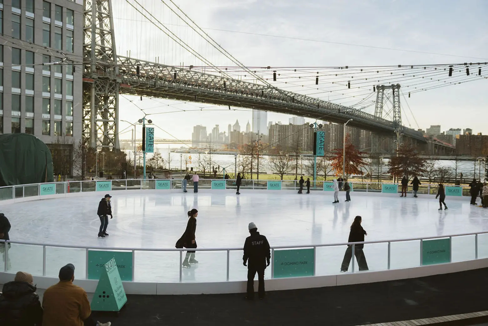 Williamsburg’s first waterfront ice skating rink opens in Domino Square