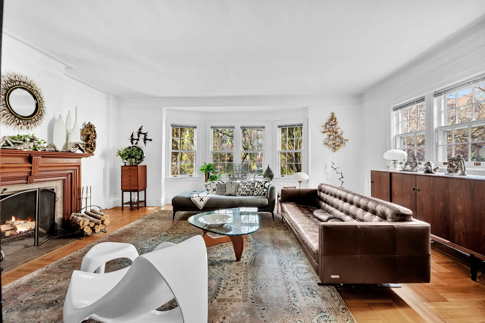 For $2.3M, this Georgian townhouse in Jackson Heights has Art Deco details, modern interiors, and a garage