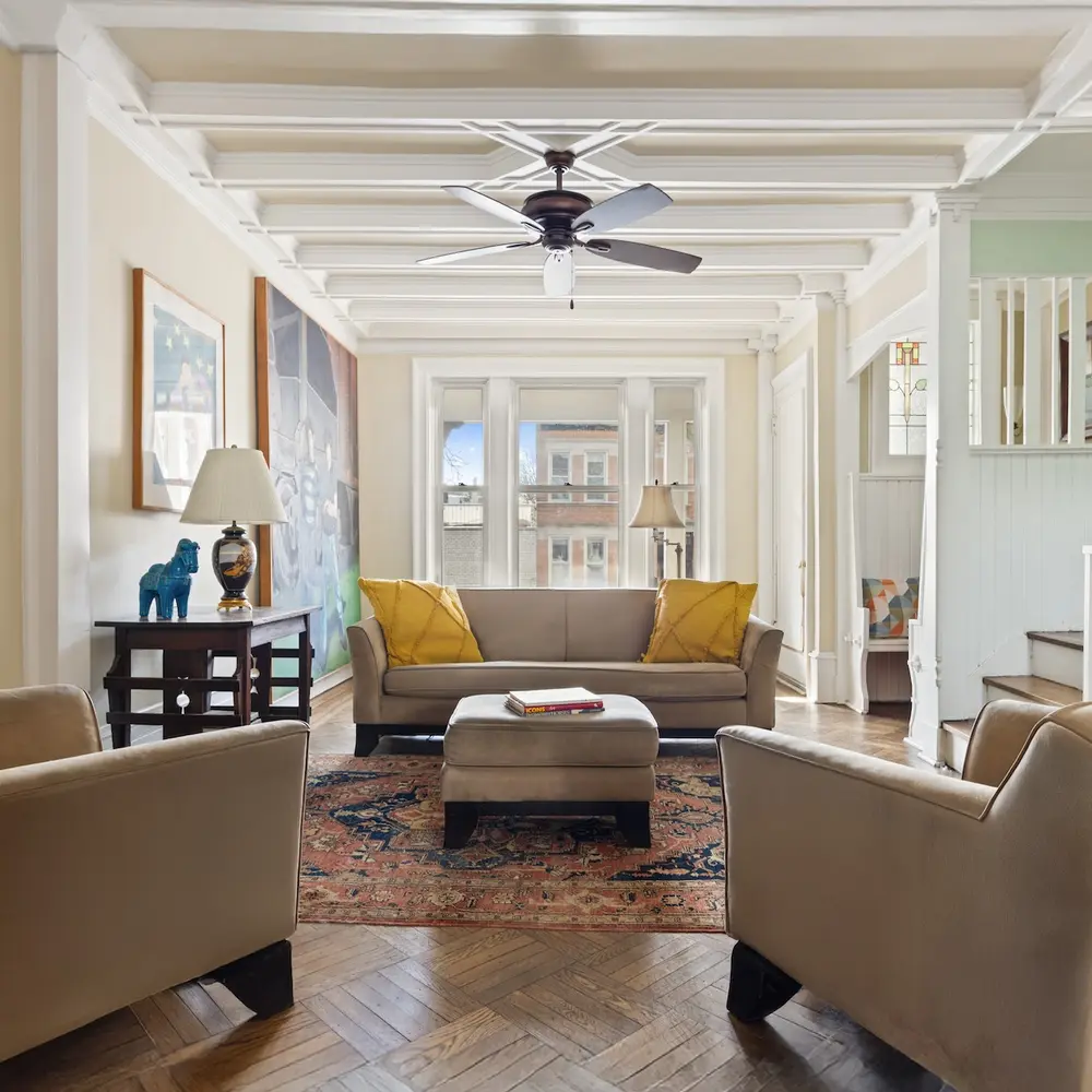 For $2.75M, row house charm and a big front porch, a block from Prospect Park